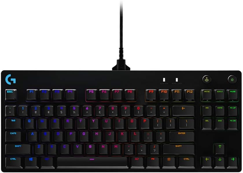 Logitech G PRO Mechanical Gaming Keyboard, Ultra Portable Tenkeyless Design, Detachable Micro USB Cable, 16.8 Million Color LIGHTSYNC RGB Backlit Keys-0