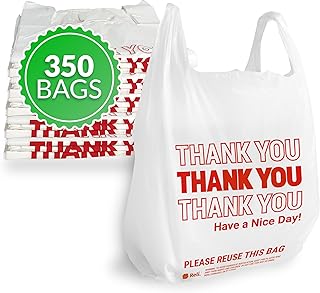 Reli. Thank You Plastic Bags (350 Count) (11.5" x 6.5" x 21") (White) - Grocery, Shopping Bag, Restaurants, Convenience Store