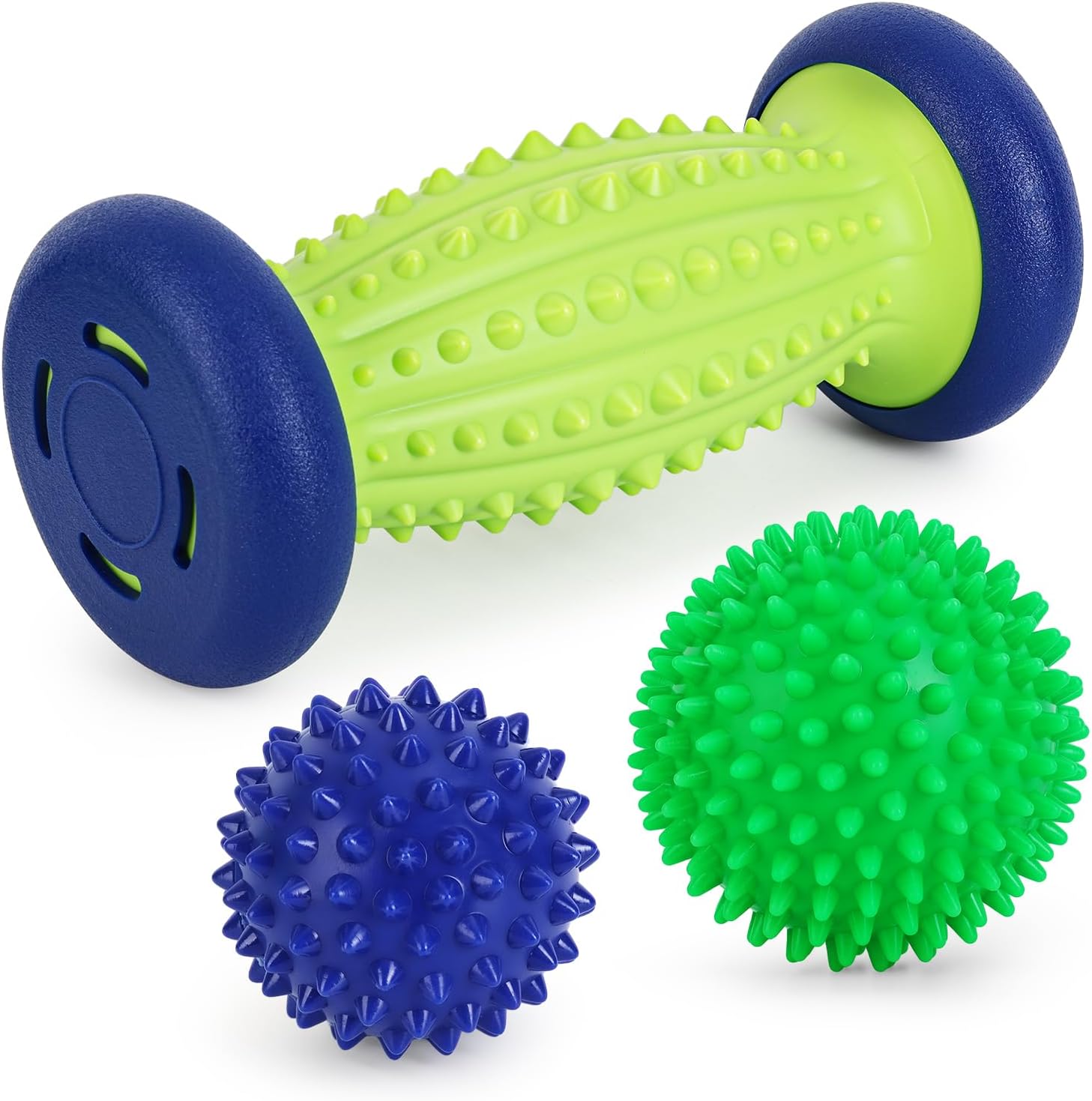 Plantar Fasciitis Roller Foot Massage Ball-Foot Ball Roller Massager Set,Massage Balls and Foot Roller for Plantar Fasciitis Relief | Trigger Point Therapy(1 Foot Massage Roller+2 Spiky Massage Balls)-0