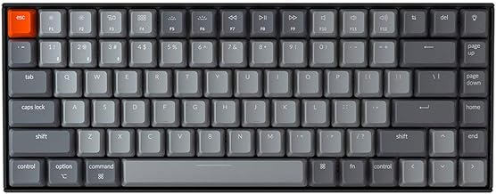 Keychron K2 75% Layout Bluetooth Wireless Mechanical Gaming Keyboard with Gateron G Pro Brown Switch/White LED Backlit/USB C/Anti Ghosting/N-Key Rollover, 84 Keys, for Mac Windows-Version 2