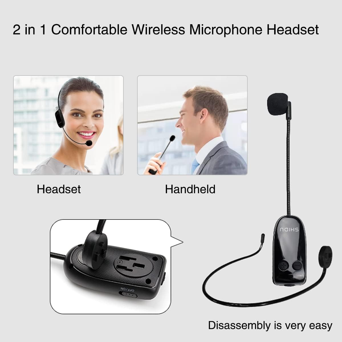 Voice Amplifier Wireless for Teachers, 18W Personal PA System Ultra-Portable Megaphone with Wireless Microphone Headset, IPX5 Waterproof 5.0 Bluetooth Voice Amplifier Speaker - Indoor & Outdoor-3