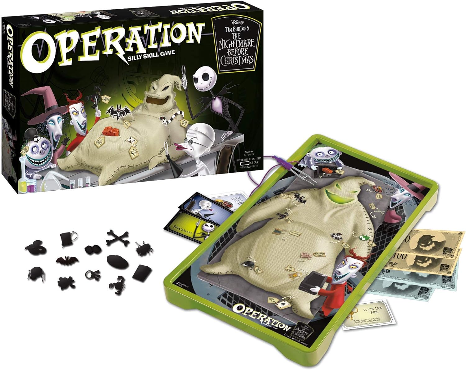 Operation: Disney The Nightmare Before Christmas Board Game | Collectible Operation Game | Featuring Oogie Boogie & Nightmare Before Christmas Artwork, 1+ Players-1