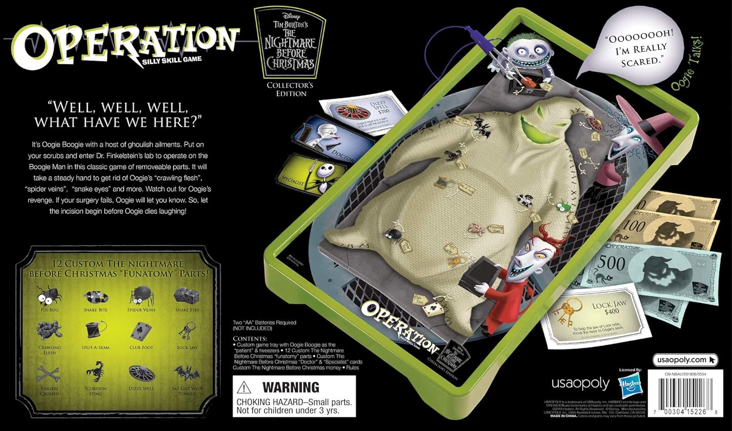 Operation: Disney The Nightmare Before Christmas Board Game | Collectible Operation Game | Featuring Oogie Boogie & Nightmare Before Christmas Artwork, 1+ Players-2