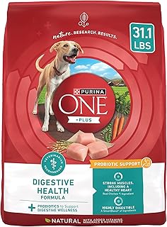 Purina One Plus Digestive Health Formula Dry Dog Food Natural with Added Vitamins, Minerals and Nutrients - 31.1 lb. Bag