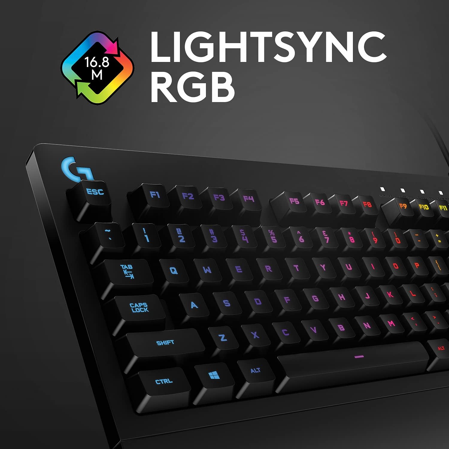 Logitech G213 Prodigy Gaming Keyboard, LIGHTSYNC RGB Backlit Keys, Spill-Resistant, Customizable Keys, Dedicated Multi-Media Keys – Black-3