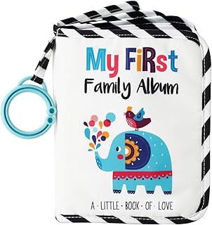 Urban Kiddy™ Baby's My First Family Album | Soft Photo Cloth Book Gift Set for Newborn Toddler & Kids (Elephant)