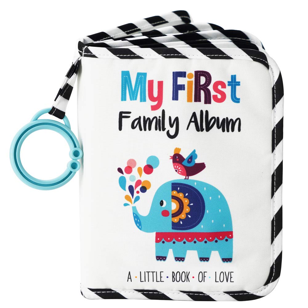 Urban Kiddy™ Baby's My First Family Album | Soft Photo Cloth Book Gift Set for Newborn Toddler & Kids (Elephant)-0