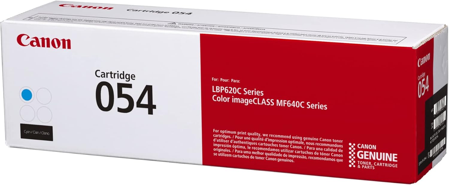 Canon Genuine Toner, Cartridge 054 Cyan (3023C001) 1 Pack Color imageCLASS MF641Cdw, MF642Cdw, MF644Cdw, LBP622Cdw Laser Printers-1