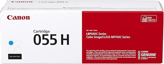 Canon Genuine Toner, Cartridge 055 Cyan, High Capacity (3019C001) 1 Pack Color imageCLASS MF741Cdw, MF743Cdw, MF745Cdw, MF746Cdw, LBP664Cdw Laser Printer