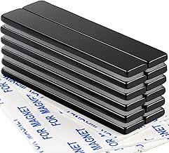 DIYMAG 12 Pack Waterproof Neodymium Bar Magnets with Epoxy Coating, Powerful Permanent Rare Earth Magnets, with Double-Sided Adhesive - 60 x 10 x 3mm, Pack of 12