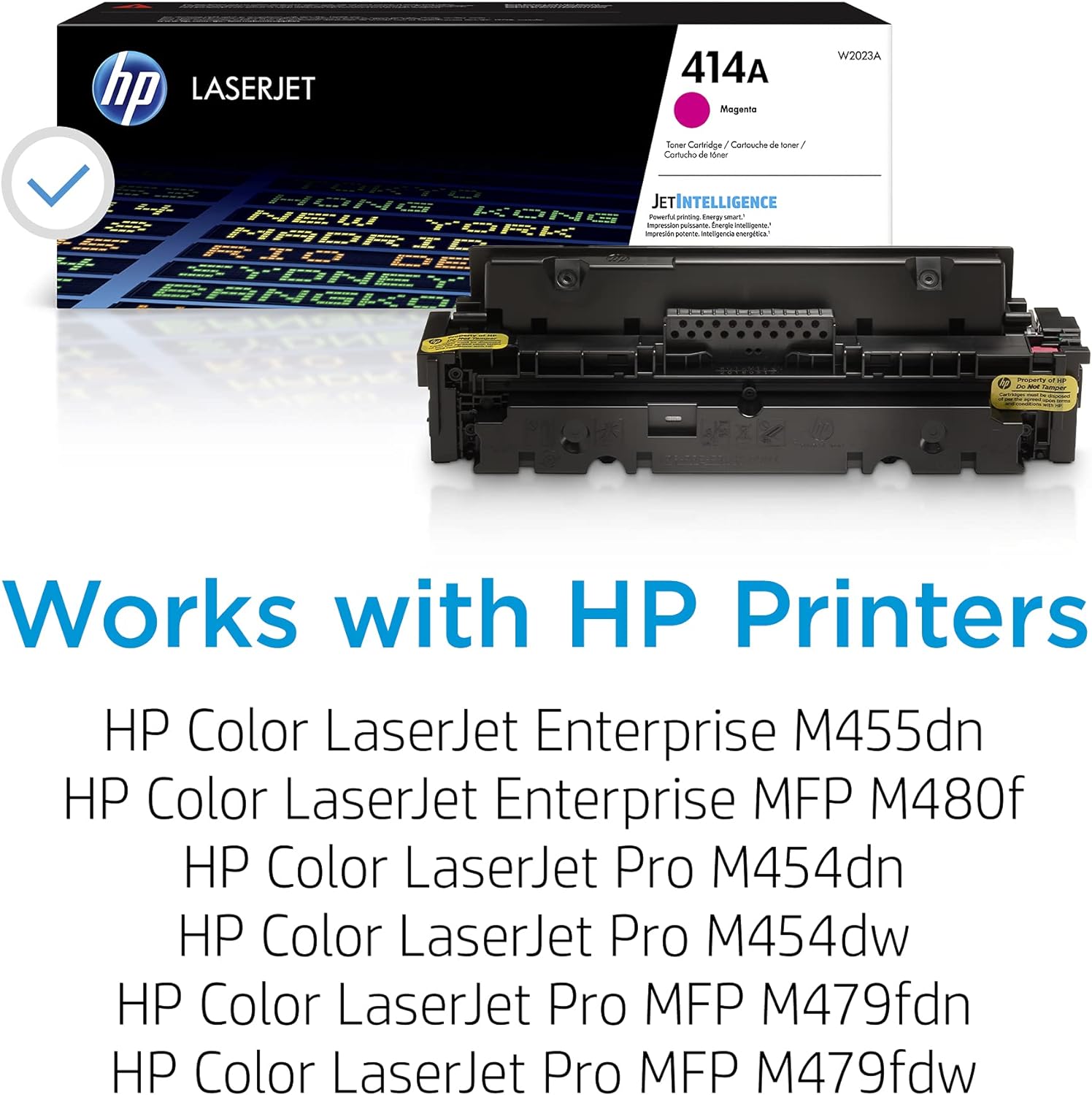 HP 414A Magenta Toner Cartridge | Works with HP Color LaserJet Enterprise M455dn, MFP M480f; HP Color LaserJet Pro M454 Series, HP Color LaserJet Pro MFP M479 Series | W2023A-1