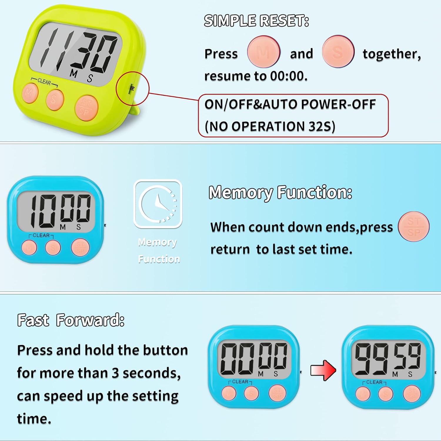 Classroom Timers for Teachers Kids Large Magnetic Digital Timer 2 Pack-4