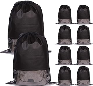 DIOMMELL 10 Pack Jumbo Non-Woven Fabric Dustproof Drawstring Dust Covers Large Cloth Storage Pouch String Bag for Handbags Purses Shoes Boots