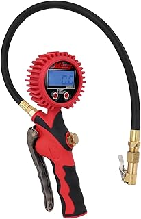 Milton Heavy-Duty Digital Tire Pressure Gauge with Inflator, Clip-on Air Chuck, 20” Air Hose, Easy to Read 0.1 Display, Pistol Grip Handle, Max 255 PSI, 1/4" NPT, S-568