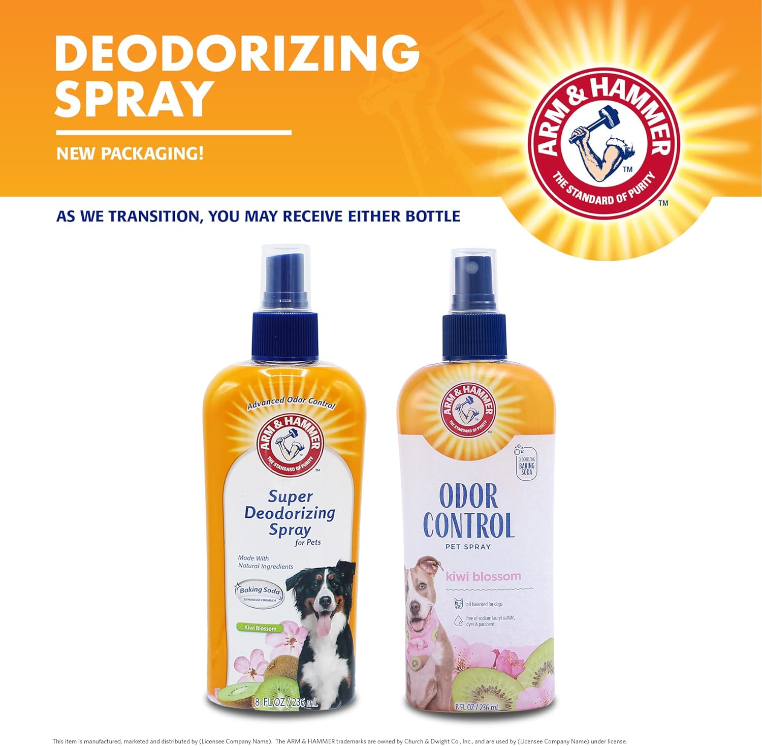 Arm & Hammer for Pets Super Deodorizing Spray for Dogs | Best Odor Eliminating Spray for All Dogs & Puppies | Fresh Kiwi Blossom Scent That Smells Great, 8 Ounces-1