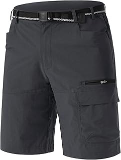 TACVASEN Men's Summer Outdoor Shorts Quick Dry Cargo Casual Work Hiking Shorts (NO Belt)