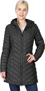 Outdoor Ventures Women's Maryan Hooded Ultra Lightweight Warm Thermolite Long Puffer Coat