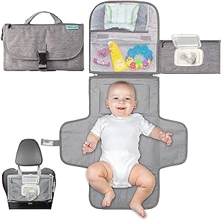 Portable Diaper Changing Pad, Portable Changing pad for Newborn Girl & Boy - Baby Changing Pad with Smart Wipes Pocket – Waterproof Travel Changing Kit - Baby Gift by Kopi Baby