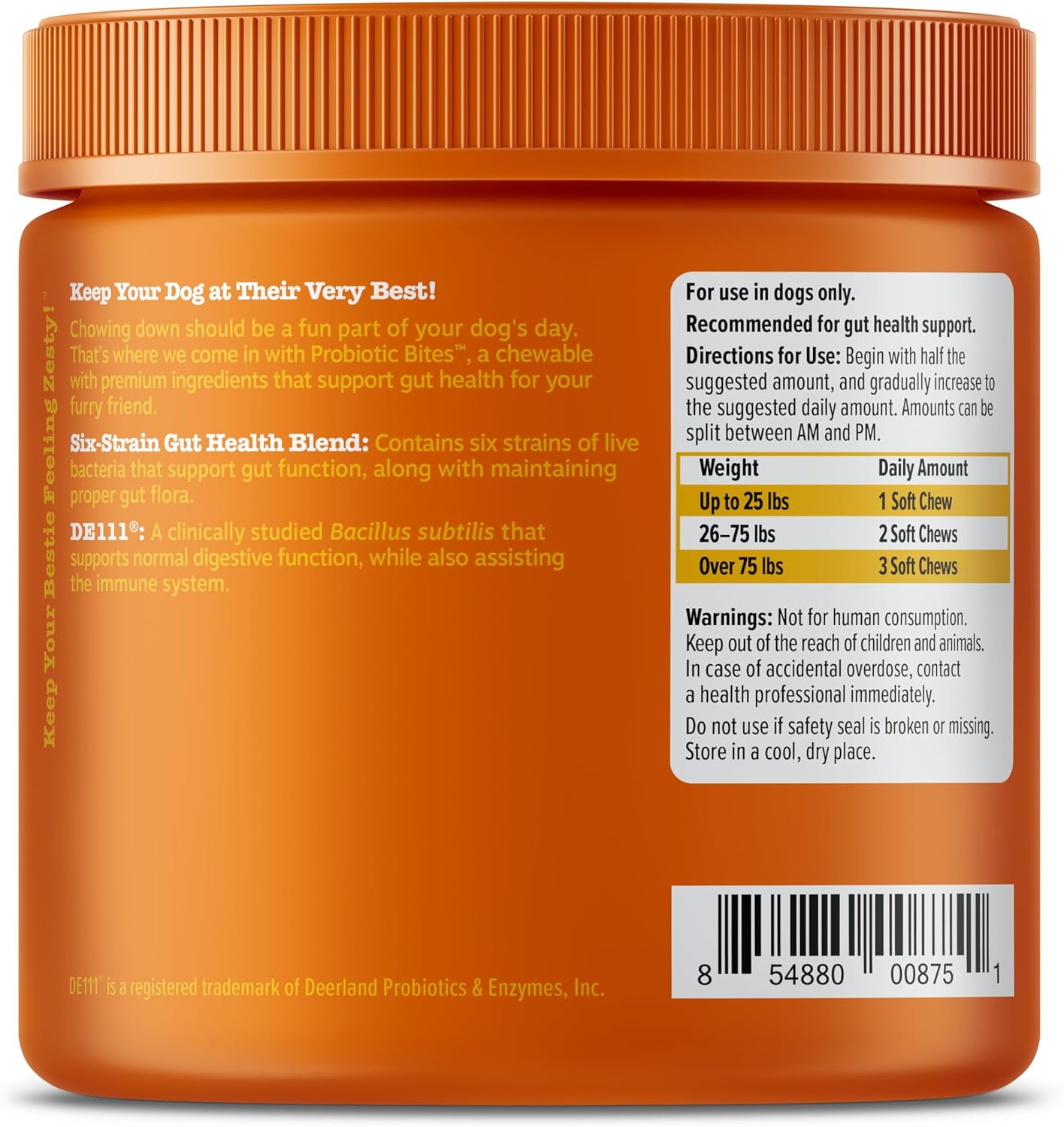 Zesty Paws Probiotics for Dogs - Digestive Enzymes for Gut Flora, Digestive Health, Diarrhea & Bowel Support - Clinically Studied DE111 - Dog Supplement Soft Chew for Pet Immune System - Chicken-4