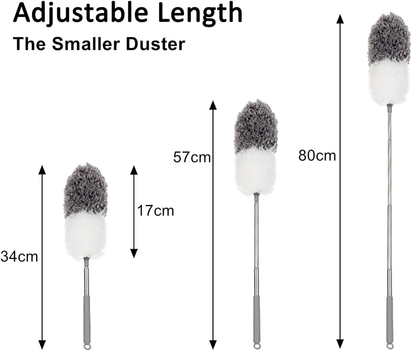 BOOMJOY Microfiber Feather Duster with Extendable Pole, 100" Telescoping Cobweb Duster for Cleaning, Bendable Head, Scratch-Resistant Cover, Washable Duster for Ceiling, Fan, Furniture Gray-8