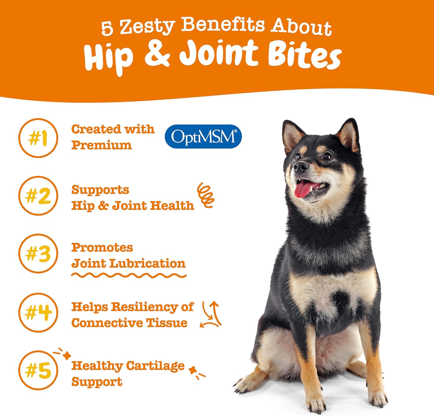 Zesty Paws Hip and Joint Supplement for Dogs - Glucosamine for Dog Joint Supplement - with Chondroitin, MSM, Vitamins C and E for Dog Joint Relief - Mobility Bites Bacon – 90 Count-2