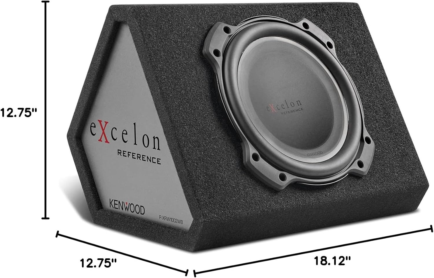 Kenwood Excelon P-XRW1002WB 10" Oversized Subwoofer with Sealed Wedge-Style Enclosure-3