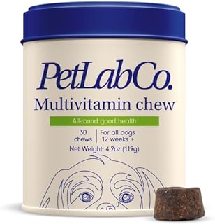 PetLab Co. 22 in 1 Dog Multivitamin - Support Dog's Immune Response, Skin, Coat, Joints & Overall Health - Vitamins A, E, D, B12, Minerals, Antioxidants - Chewable Pork Flavor