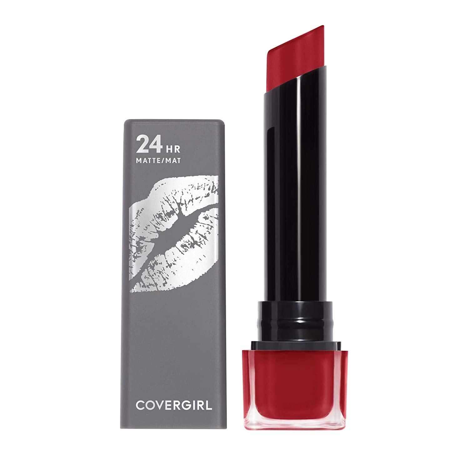 COVERGIRL Exhibitionist Ultra-Matte Lipstick, The Real Thing, 1 Count, Pack of 1, Lipstick, Red Lipstick, Long Lasting Lipstick, Matte Lipstick, No Cracking or Flaking, Increases Lip Moisture-0