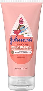 Johnson's Baby Curl Defining Tear-Free Kids' Leave-in Conditioner with Shea Butter, Paraben-, Sulfate- & Dye-Free Formula, Hypoallergenic & Gentle for Toddlers' Hair, 6.8 fl. Oz