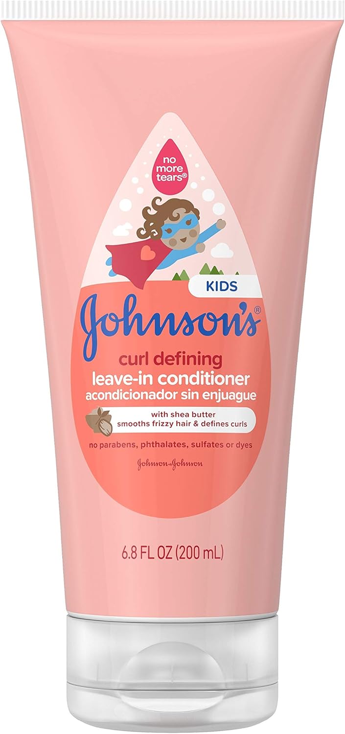 Johnson's Baby Curl Defining Tear-Free Kids' Leave-in Conditioner with Shea Butter, Paraben-, Sulfate- & Dye-Free Formula, Hypoallergenic & Gentle for Toddlers' Hair, 6.8 fl. Oz-0