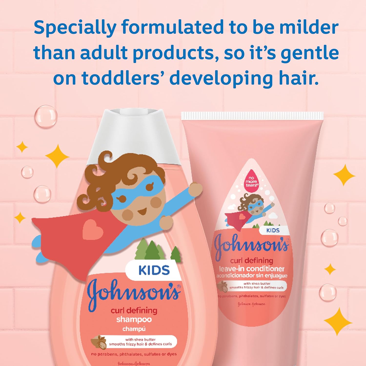 Johnson's Baby Curl Defining Tear-Free Kids' Leave-in Conditioner with Shea Butter, Paraben-, Sulfate- & Dye-Free Formula, Hypoallergenic & Gentle for Toddlers' Hair, 6.8 fl. Oz-2