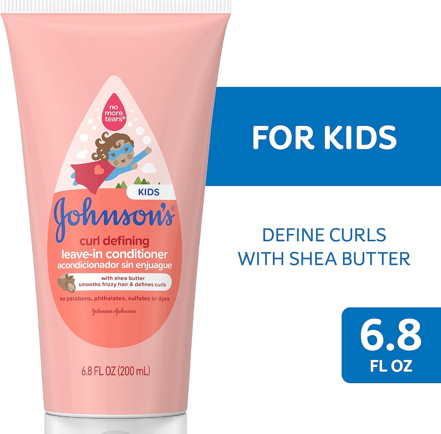 Johnson's Baby Curl Defining Tear-Free Kids' Leave-in Conditioner with Shea Butter, Paraben-, Sulfate- & Dye-Free Formula, Hypoallergenic & Gentle for Toddlers' Hair, 6.8 fl. Oz-6