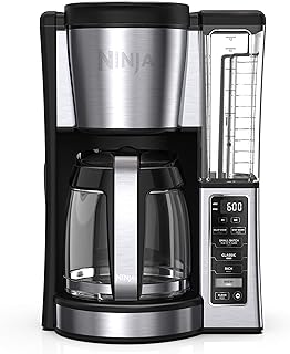 Ninja 12-Cup Programmable Coffee Brewer, 2 Brew Styles, Adjustable Warm Plate, 60oz Water Reservoir, Delay Brew - Black/Stainless Steel