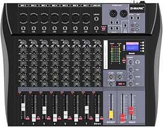 G-MARK MR80S Audio Mixer Interface USB Bluetooth Mixing Console 8 Channel 48V Phantom Power Sound Board Music Reverb For PC Stage DJ Studio Sound Controller Analog Mixer