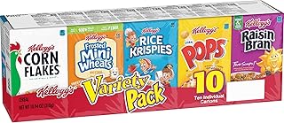 Kellogg's Cold Breakfast Cereal, Single Serve, Variety Pack, 10.94oz Tray (10 Boxes)