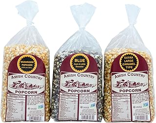 Amish Country Popcorn | 3-2 lb Bags | 2 lbs Mushroom - 2 lbs Extra Large Caramel Type - 2 lbs Blue Popcorn Kernels | Old Fashioned, Non-GMO and Gluten Free (3-2 lb Bags)