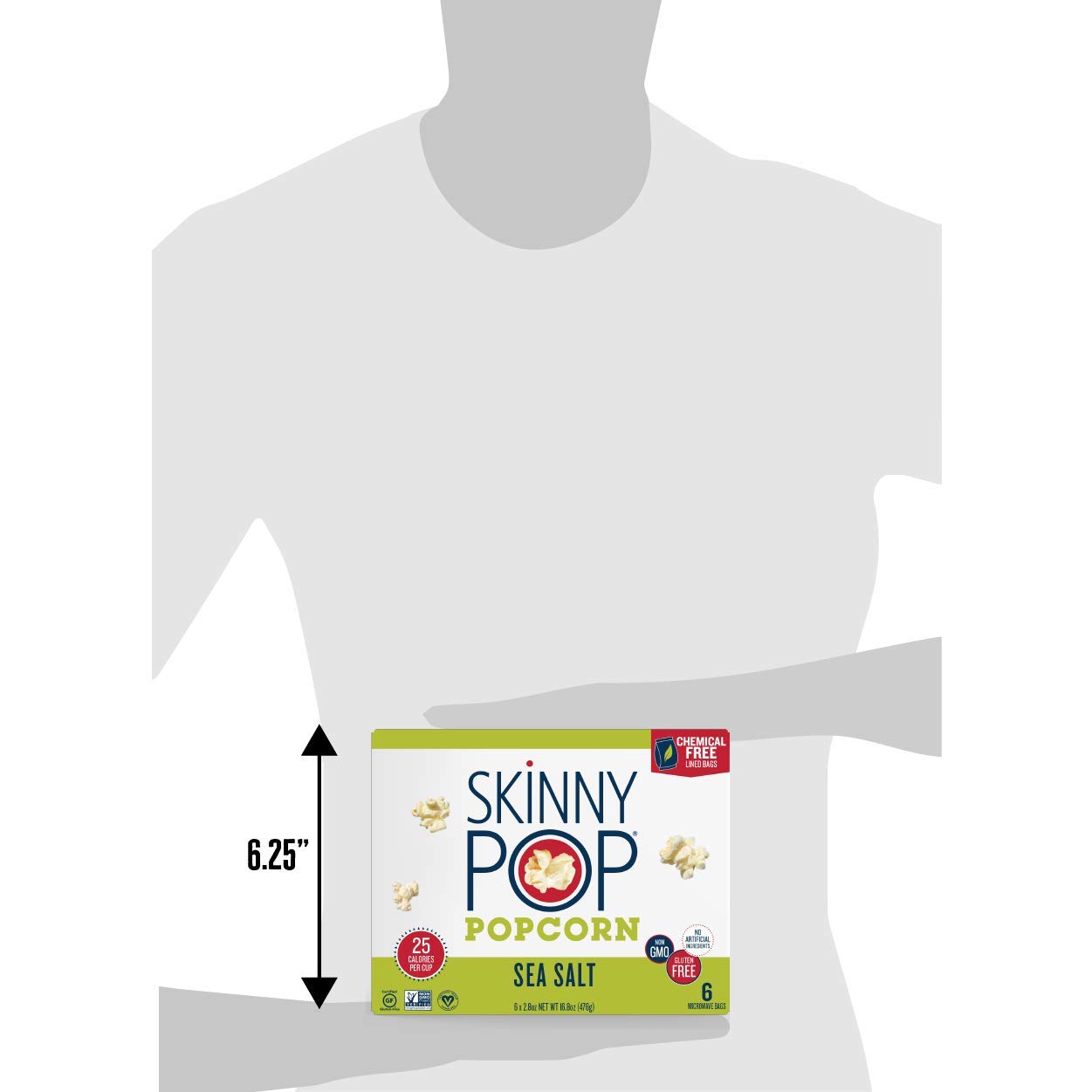 SkinnyPop Sea Salt Microwave Popcorn Bags, Healthy Snacks Microwavable Bags, 2.8 Oz, 12 Boxes (3 Bags per Box), 36 Bags Total, Skinny Pop, Healthy Popcorn, Gluten Free, 2.8 Ounce (Pack of 36)-5