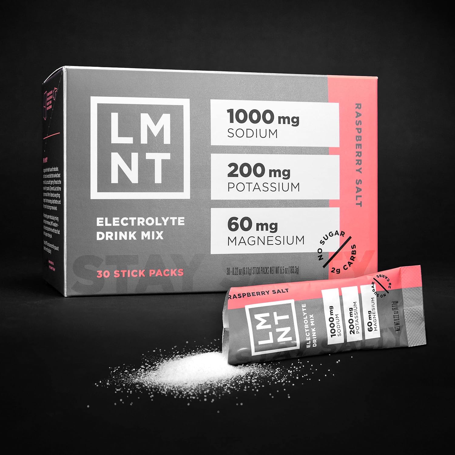 LMNT Zero Sugar Electrolytes - Raspberry Salt | Drink Mix | 30 Count-2