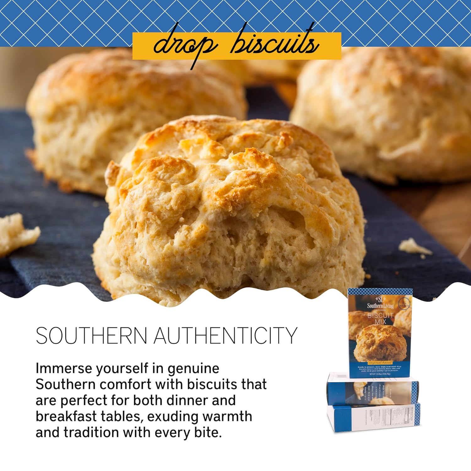 Southern Living Gourmet Original Biscuit Mix, Easy-to-Bake Delight, Dinner Biscuits, Breakfast Biscuits, Baking Mix, Pantry Staple, Makes 10 Biscuits-1