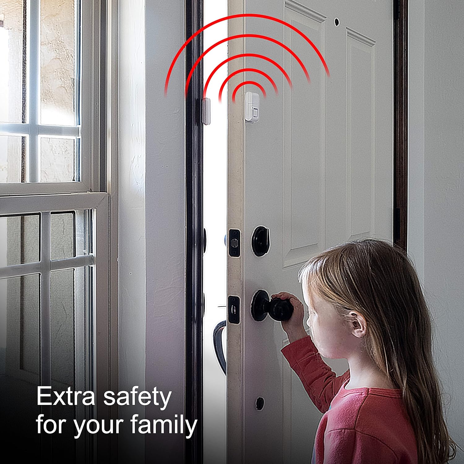 GE Personal Security Window and Door Alarm, 5 Pack, DIY Protection, Burglar Alert, Wireless Chime/Alarm, Easy Installation, Home Security, Ideal for Home, Garage, Apartment and More,White, 45987-4