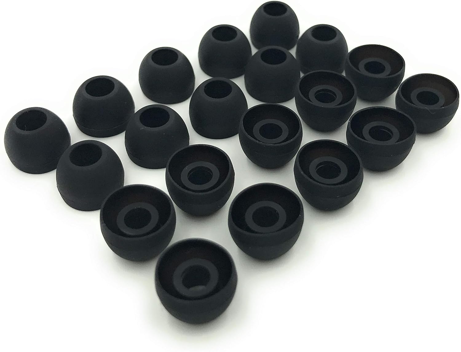 10 Pairs Medium Silicone Replacement Earbud Ear Buds Tips – Black-0