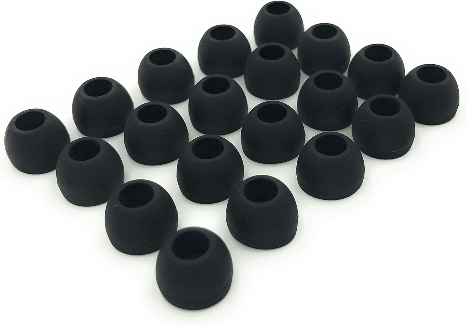 10 Pairs Medium Silicone Replacement Earbud Ear Buds Tips – Black-1