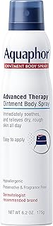 Aquaphor Healing Ointment Body Spray, Hypoallergenic and Fragrance Free Spray Moisturizer for Dry Skin with Petrolatum, ProVitamin B5 and Bisabolol, 6.2 Oz Spray Can