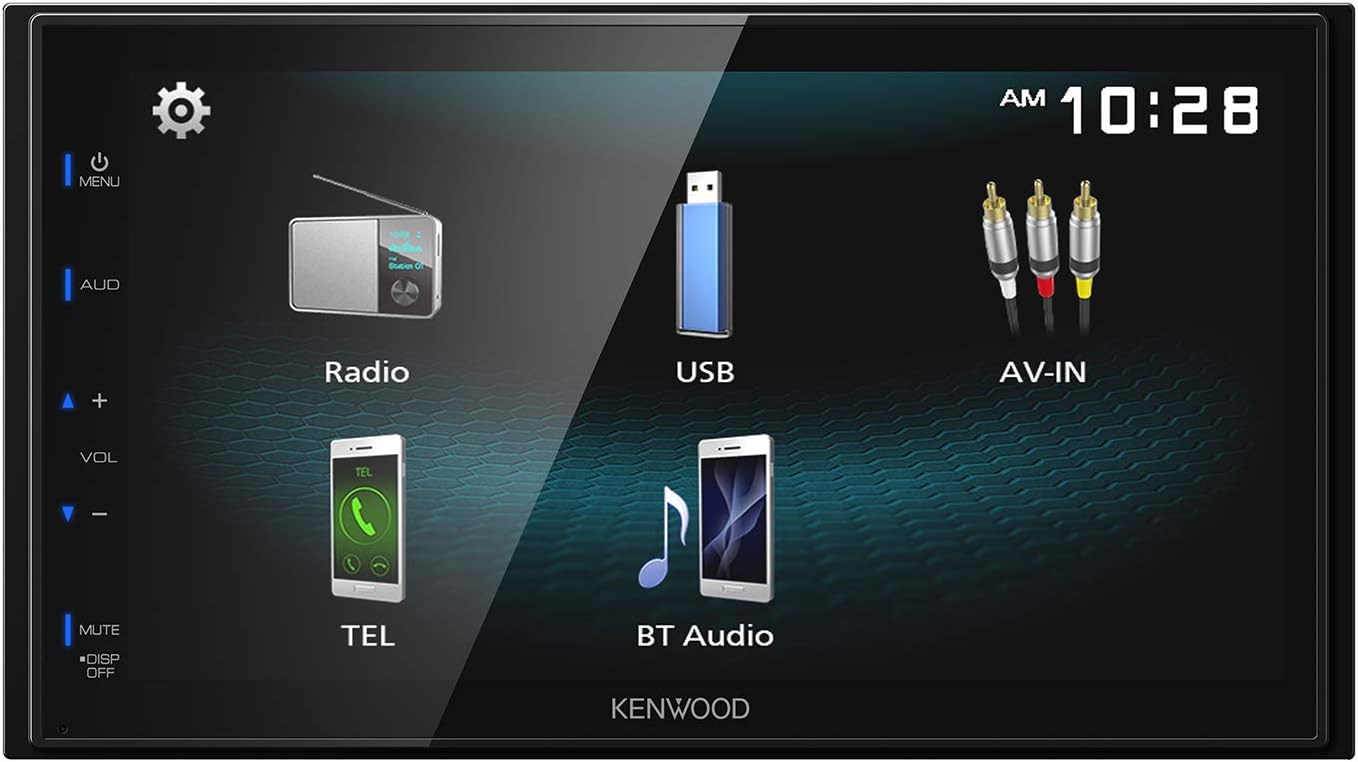 KENWOOD DMX125BT 6.8 Inch LCD Touchscreen Digital Media Car Stereo, Bluetooth Audio and Hands Free Calling, Double Din, USB, Rear Camera Input, AM/FM Radio-0