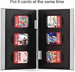 ECHZOVE Premium Game Card Case for Nintendo Switch, Aluminum Game Cartridge Holder for Nintendo Switch ( Hold 6 Game Cards) - Silver