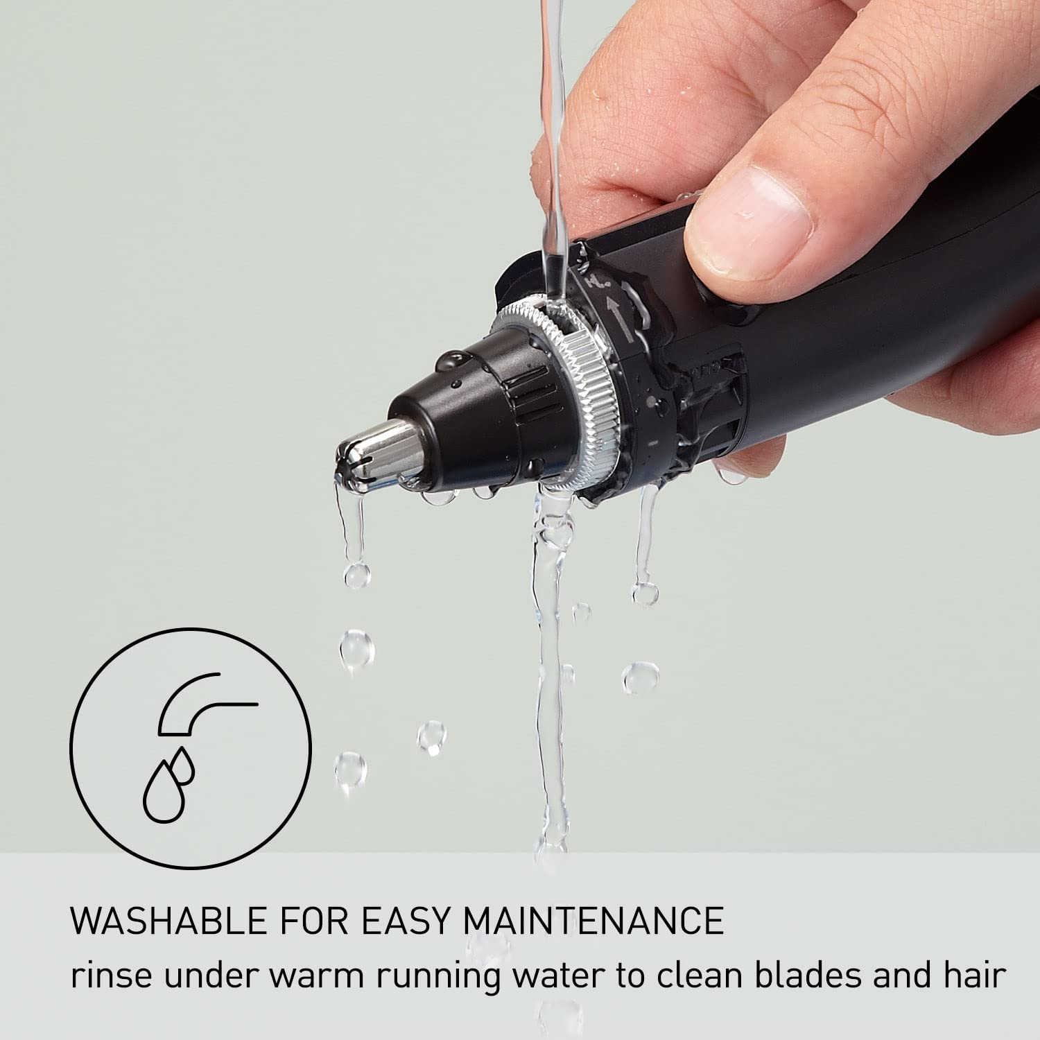 Panasonic Ear and Nose Hair Trimmer for Men with Vacuum Cleaning System, Powerful Motor and Dual-Edge Blades for Smoother Cutting, Wet/Dry – ER-GN70-K (Black)-6