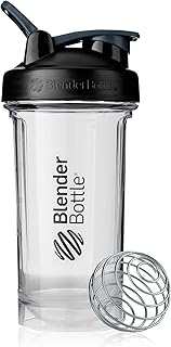 BlenderBottle Shaker Bottle Pro Series Perfect for Protein Shakes and Pre Workout, 24-Ounce, Black/Clear