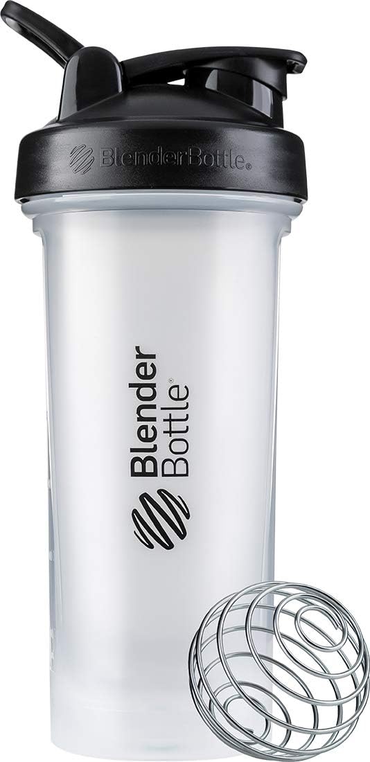 BlenderBottle Classic V2 Shaker Bottle Perfect for Protein Shakes and Pre Workout, 28-Ounce, Clear/Black-0