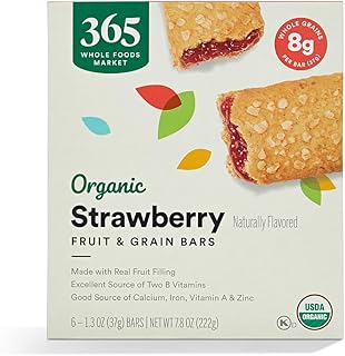 365 by Whole Foods Market, Organic Strawberry Cereal Bar 6 Count, 7.8 Ounce