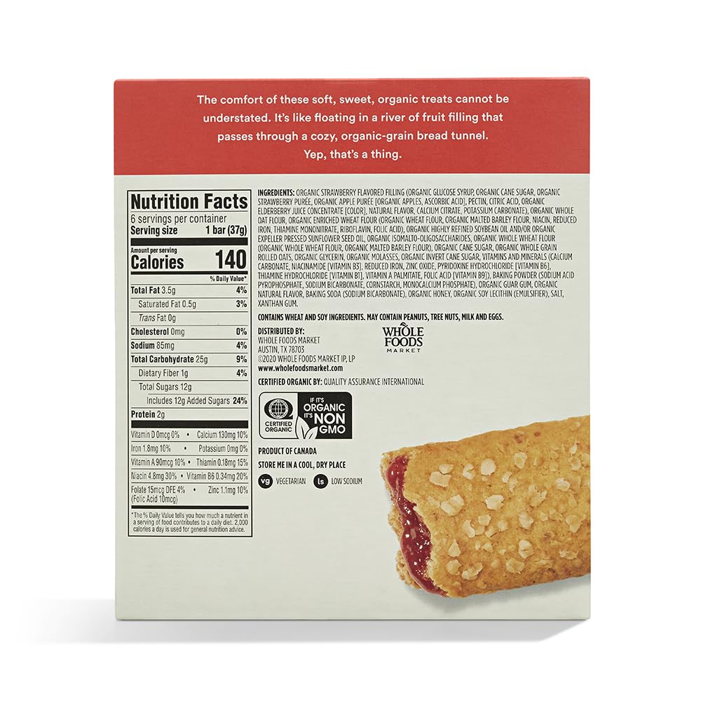 365 by Whole Foods Market, Organic Strawberry Cereal Bar 6 Count, 7.8 Ounce-1